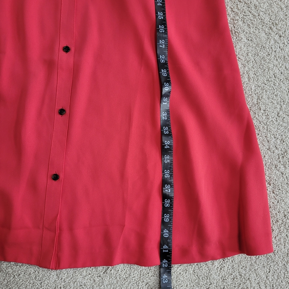 *NWT* J.Jill Elegant Poppy Red Button-Front Belted Shirt Dress Size S - Picture 7 of 9